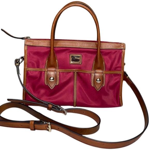 Dooney & Bourke WAYFARER Nylon Satchel/Shoulder Bag- Red